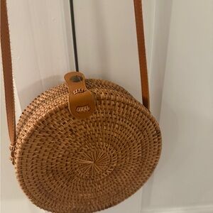 Round Woven Tan Bag